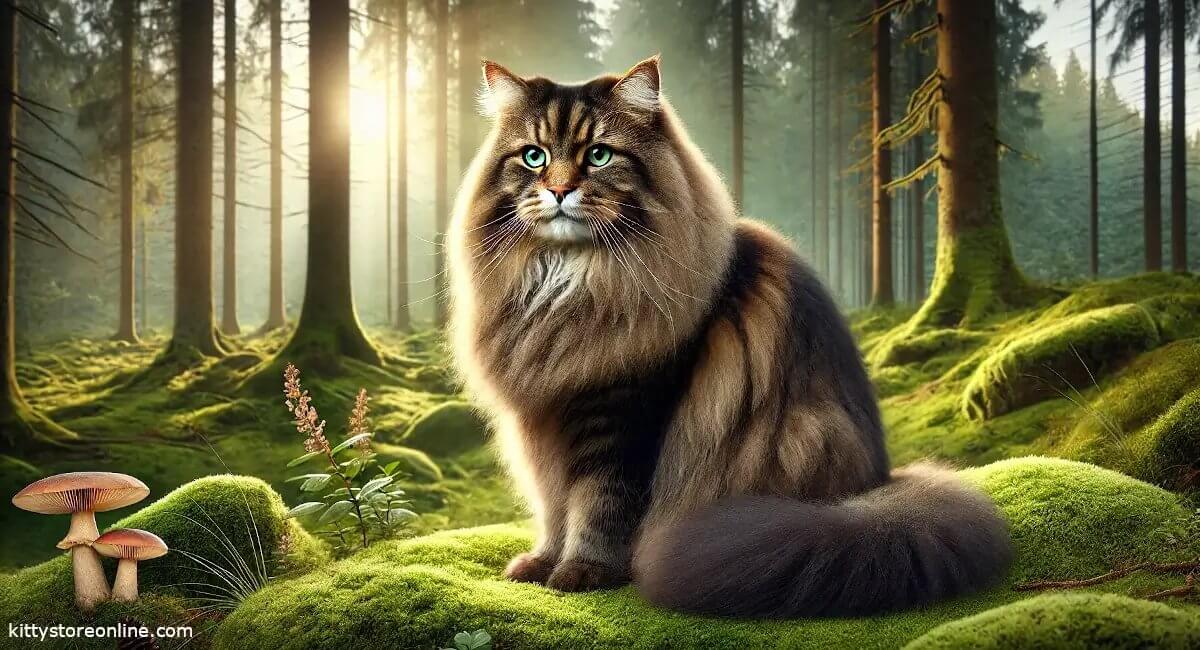 Cat breed norwegian forest